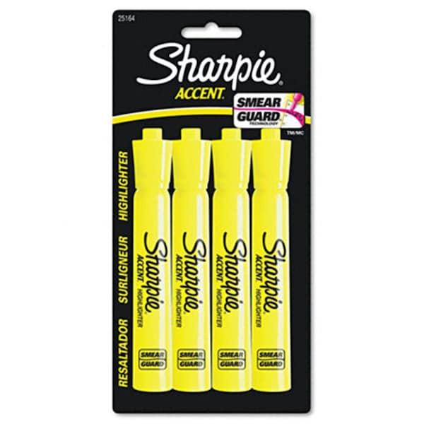 Sandford Ink Sanford Ink Accent Tank Style Highlighter Chisel Tip Fluorescent Yellow 4/Set SA33209 - main